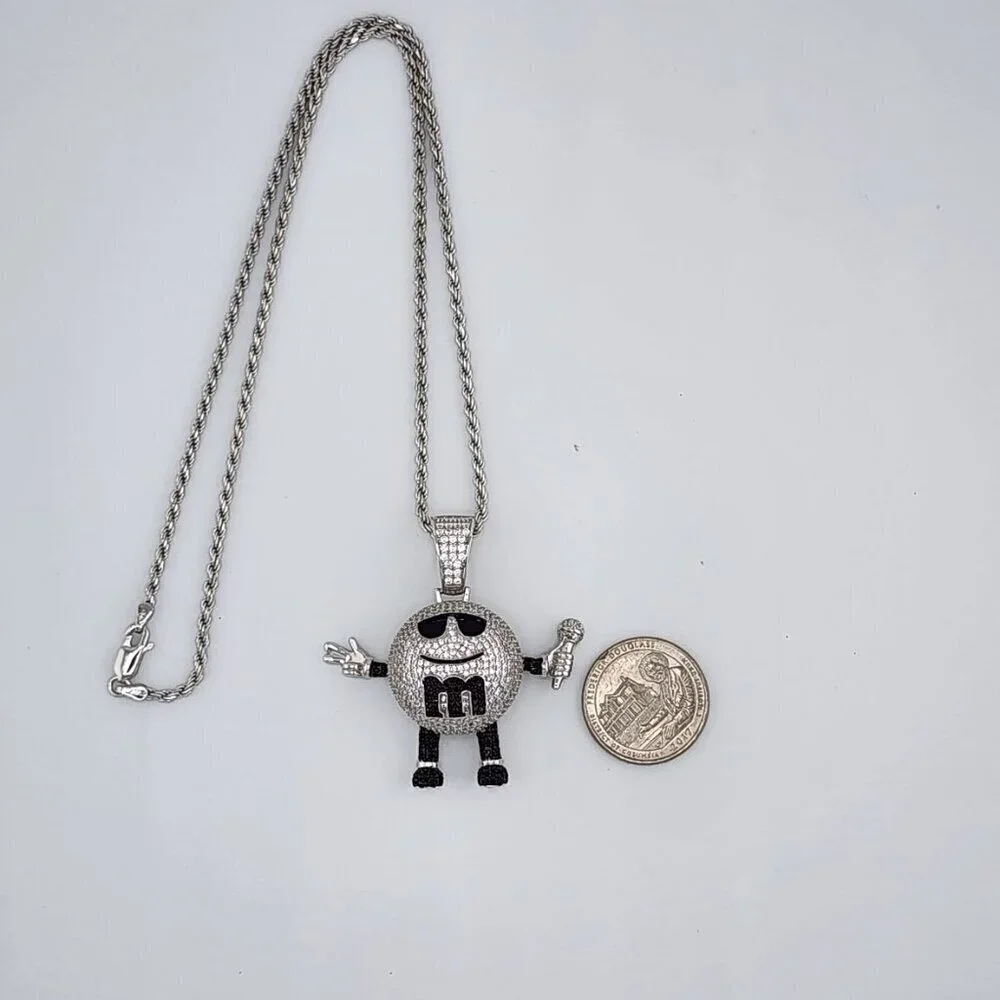 Brand New Sterling SIlver 925 M & M Design Necklace